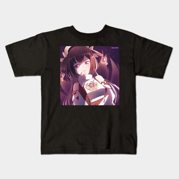 Ran Mitake - Yae Miko Kids T-Shirt by Despuntater